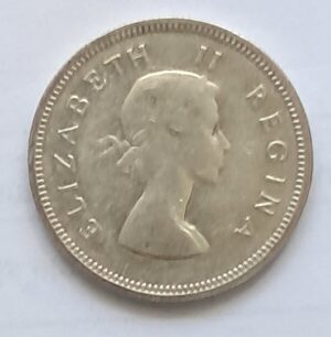 Alternative view of UNION OF SOUTH AFRICA - 2 Shilling 1955, Silver 0.500, Copper 0.50