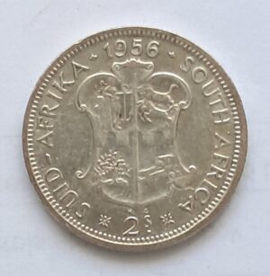 UNION OF SOUTH AFRICA - 2 Shilling 1956, Silver 0.500, Copper 0.50