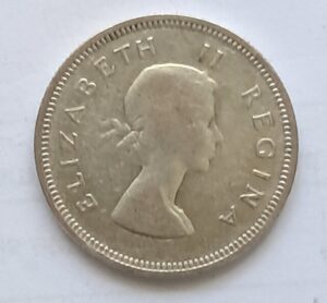 Alternative view of UNION OF SOUTH AFRICA - 2 Shilling 1956, Silver 0.500, Copper 0.50
