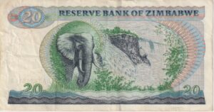 Alternative view of ZIMBABWE $20 Dollars 1980 P-4 VF