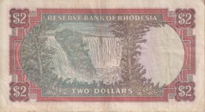 Alternative view of RHODESIA 2 Dollars 1979 P35d VF