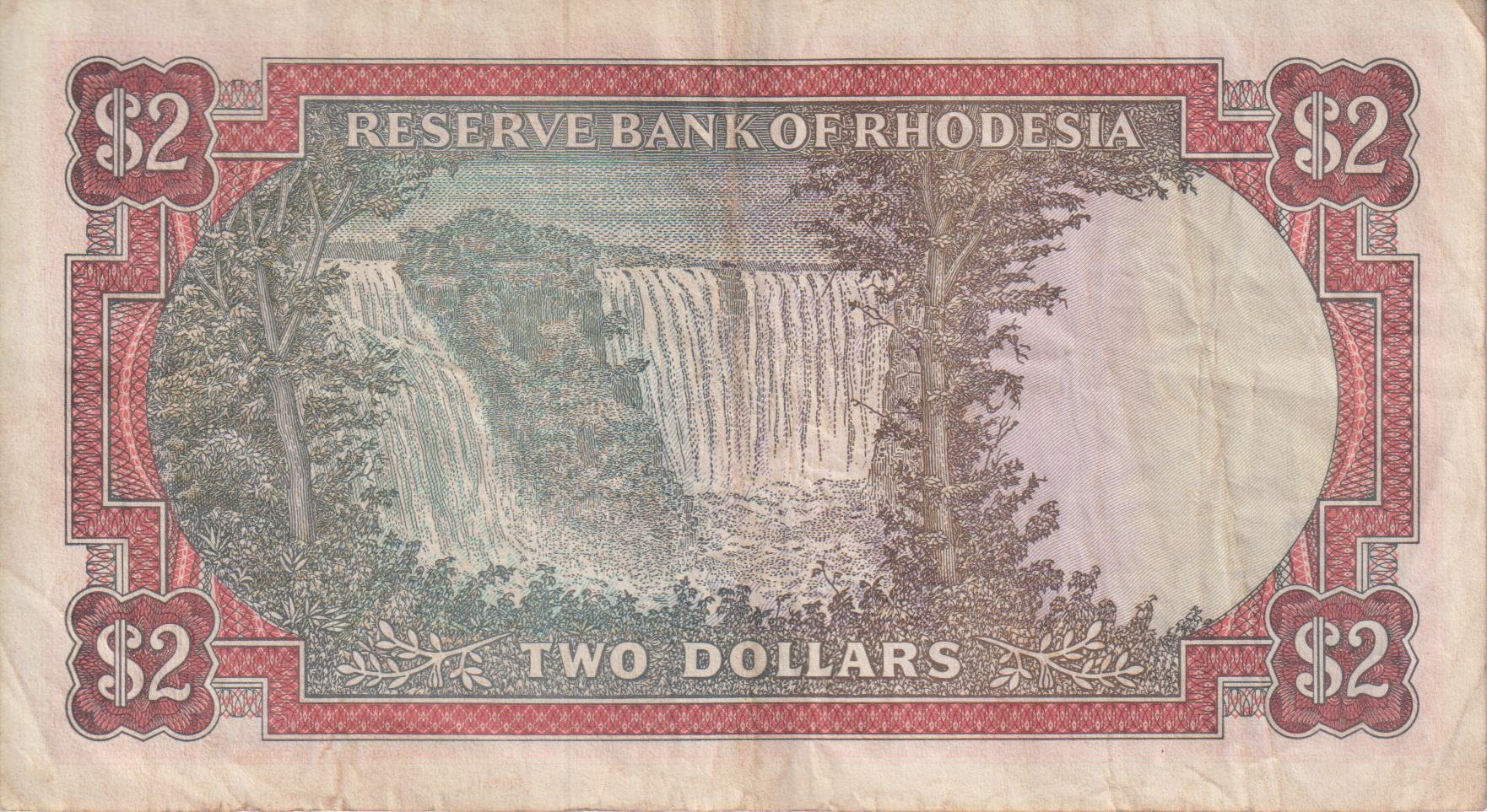 RHODESIA 2 Dollars 1979 P35d VF - Image 2