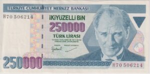 TURKEY 250,000 Lira 1998-2000 P211  A-UNC
