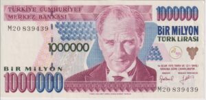 TURKEY 1,000,000 Lira 1995-1996 P209  XF