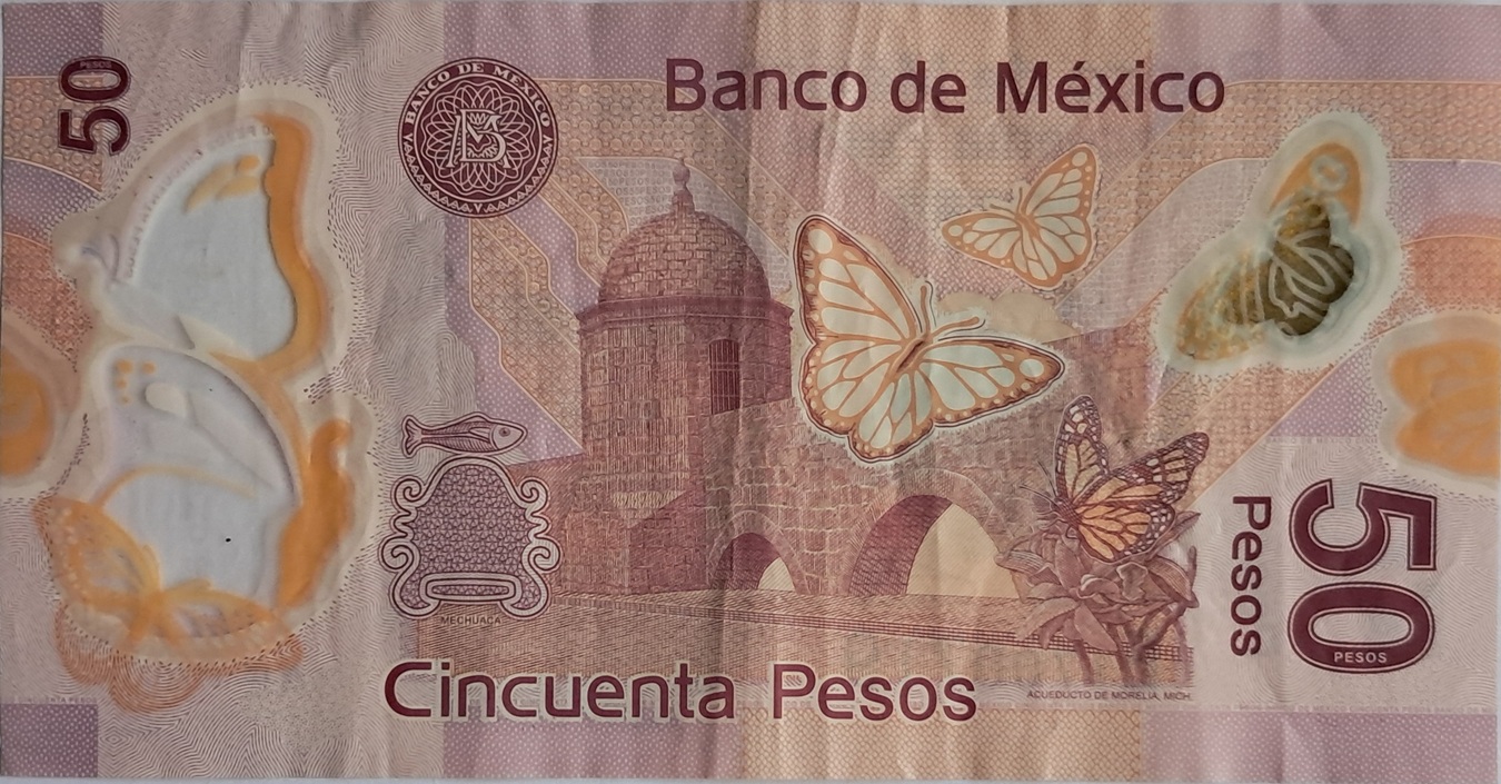 MEXICO 50 Pesos 2019 P123Aag VF - Image 2
