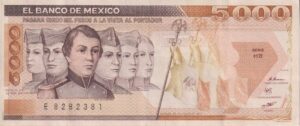 MEXICO 5000 Pesos 1987 P88 VF