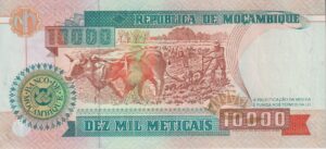 Alternative view of Mozambique 10000 meticais P 137 1991 A-UNC