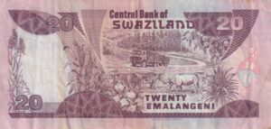 Alternative view of SWAZILAND 20 Emalangeni 1995-97 P25 VF