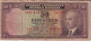 TURKEY 50 Kuruş 1923 P133  F