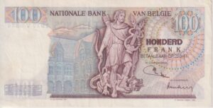Alternative view of BELGIUM 100 Francs 1972 P134b XF