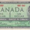 CANADA 1 Dollar Elizabeth II Centennial of Confederation 1967 P84 XF