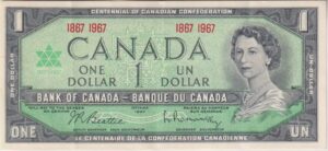 CANADA 1 Dollar Elizabeth II Centennial of Confederation 1967 P84 XF