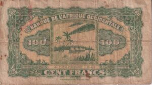 Alternative view of FRENCH WEST AFRICA 100 Francs 1942 P31 VG