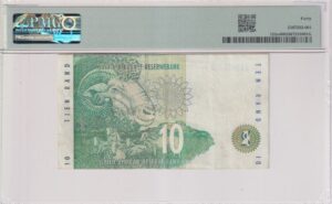 Alternative view of SOUTH AFRICA 10 Rand C.L.Stals 1993 P123a  Extremely Fine 40 - Grader PMG