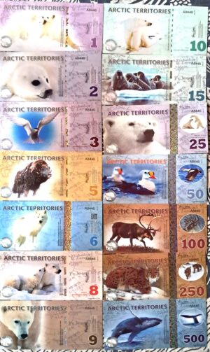 ARCTIC Territories Banknote Set of 14. Beautiful. Read description