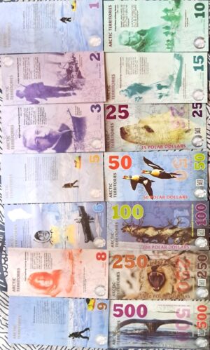 Alternative view of ARCTIC Territories Banknote Set of 14. Beautiful. Read description