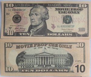 USA -10 Dollars - Movie Prop Banknote