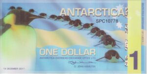 ANTARCTICA $1 (2011) Emperor Penguins South Pole Centenary (1911–2011)- read description