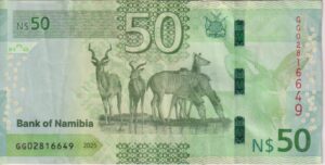 Alternative view of NAMIBIA 50 DOLLARS 2025 P22a Polymer VF
