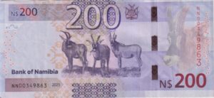 Alternative view of NAMIBIA 200 DOLLARS 2025 P24a Polymer VF